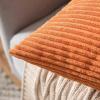 MIULEE Pack of 2 Fall Corduroy Pillow Covers Bundle Pack of 2 Fall Check Plaids Pillow Covers, 18 x18 Inch, Orange
