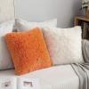 MIULEE Pack of 2 Luxury Faux Fur Throw Pillow Cover Deluxe Winter Decorative Plush Pillow Case Cushion Cover Shell for Sofa Bedroom Car 16 x 16 Inch Beige(Beige)