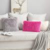 MIULEE Pack of 2 Luxury Faux Fur Throw Pillow Cover Deluxe Winter Decorative Plush Pillow Case Cushion Cover Shell for Sofa Bedroom Car 16 x 16 Inch Beige(Grey)