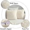 MIULEE Pack of 2 Luxury Faux Fur Throw Pillow Cover Deluxe Winter Decorative Plush Pillow Case Cushion Cover Shell for Sofa Bedroom Car 16 x 16 Inch Beige(Beige)