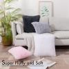 MIULEE Pack of 2 Luxury Faux Fur Throw Pillow Cover Deluxe Winter Decorative Plush Pillow Case Cushion Cover Shell for Sofa Bedroom Car 16 x 16 Inch Beige(Grey)