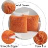 MIULEE Pack of 2 Luxury Faux Fur Throw Pillow Cover Deluxe Winter Decorative Plush Pillow Case Cushion Cover Shell for Sofa Bedroom Car 16 x 16 Inch Beige(Orange)