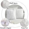 MIULEE Pack of 2 Luxury Faux Fur Throw Pillow Cover Deluxe Winter Decorative Plush Pillow Case Cushion Cover Shell for Sofa Bedroom Car 16 x 16 Inch Beige(White)