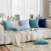 MIULEE Pack of 2 Navy Blue Decorative Velvet Throw Pillow Cover Soft Pillow Cover Soild Square Cushion Case for Sofa Bedroom Car 18x 18 Inch 45x 45cm(Blue Grey)