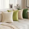 MIULEE Pack of 2 Navy Blue Decorative Velvet Throw Pillow Cover Soft Pillow Cover Soild Square Cushion Case for Sofa Bedroom Car 18x 18 Inch 45x 45cm(Beige)