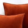 MIULEE Pack of 2 Navy Blue Decorative Velvet Throw Pillow Cover Soft Pillow Cover Soild Square Cushion Case for Sofa Bedroom Car 18x 18 Inch 45x 45cm(Burnt Orange)