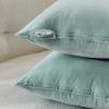 MIULEE Pack of 2 Navy Blue Decorative Velvet Throw Pillow Cover Soft Pillow Cover Soild Square Cushion Case for Sofa Bedroom Car 18x 18 Inch 45x 45cm(Blue Grey)