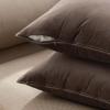 MIULEE Pack of 2 Navy Blue Decorative Velvet Throw Pillow Cover Soft Pillow Cover Soild Square Cushion Case for Sofa Bedroom Car 18x 18 Inch 45x 45cm(Dark Coffee)
