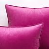 MIULEE Pack of 2 Navy Blue Decorative Velvet Throw Pillow Cover Soft Pillow Cover Soild Square Cushion Case for Sofa Bedroom Car 18x 18 Inch 45x 45cm(Hot Pink)