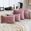 MIULEE Pack of 2 Navy Blue Decorative Velvet Throw Pillow Cover Soft Pillow Cover Soild Square Cushion Case for Sofa Bedroom Car 18x 18 Inch 45x 45cm(Jam)