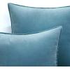 MIULEE Pack of 2 Navy Blue Decorative Velvet Throw Pillow Cover Soft Pillow Cover Soild Square Cushion Case for Sofa Bedroom Car 18x 18 Inch 45x 45cm(Light Blue)