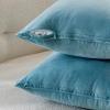 MIULEE Pack of 2 Navy Blue Decorative Velvet Throw Pillow Cover Soft Pillow Cover Soild Square Cushion Case for Sofa Bedroom Car 18x 18 Inch 45x 45cm(Light Blue)