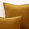 MIULEE Pack of 2 Navy Blue Decorative Velvet Throw Pillow Cover Soft Pillow Cover Soild Square Cushion Case for Sofa Bedroom Car 18x 18 Inch 45x 45cm(Mustard Yellow)