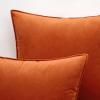 MIULEE Pack of 2 Navy Blue Decorative Velvet Throw Pillow Cover Soft Pillow Cover Soild Square Cushion Case for Sofa Bedroom Car 18x 18 Inch 45x 45cm(Orange)