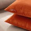 MIULEE Pack of 2 Navy Blue Decorative Velvet Throw Pillow Cover Soft Pillow Cover Soild Square Cushion Case for Sofa Bedroom Car 18x 18 Inch 45x 45cm(Orange)