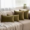 MIULEE Pack of 2 Navy Blue Decorative Velvet Throw Pillow Cover Soft Pillow Cover Soild Square Cushion Case for Sofa Bedroom Car 18x 18 Inch 45x 45cm(Olive Green)