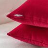 MIULEE Pack of 2 Navy Blue Decorative Velvet Throw Pillow Cover Soft Pillow Cover Soild Square Cushion Case for Sofa Bedroom Car 18x 18 Inch 45x 45cm(Red)