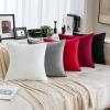 MIULEE Pack of 2 Navy Blue Decorative Velvet Throw Pillow Cover Soft Pillow Cover Soild Square Cushion Case for Sofa Bedroom Car 18x 18 Inch 45x 45cm(Red)