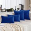 MIULEE Pack of 2 Navy Blue Decorative Velvet Throw Pillow Cover Soft Pillow Cover Soild Square Cushion Case for Sofa Bedroom Car 18x 18 Inch 45x 45cm(Royal Blue)