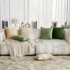 MIULEE Pack of 2 Navy Blue Decorative Velvet Throw Pillow Cover Soft Pillow Cover Soild Square Cushion Case for Sofa Bedroom Car 18x 18 Inch 45x 45cm(Sage Green)
