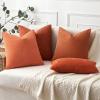 MIULEE Pack of 2 Orange Decorative Pillow Covers 16×16 Inch Soft Chenille Couch Throw Pillows Farmhouse Cushion Covers for Home Decor Sofa Bedroom Living Room(Coral Red)