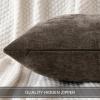 MIULEE Pack of 2 Orange Decorative Pillow Covers 16×16 Inch Soft Chenille Couch Throw Pillows Farmhouse Cushion Covers for Home Decor Sofa Bedroom Living Room(Brown)