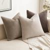MIULEE Pack of 2 Orange Decorative Pillow Covers 16×16 Inch Soft Chenille Couch Throw Pillows Farmhouse Cushion Covers for Home Decor Sofa Bedroom Living Room(Dark Brown)