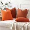 MIULEE Pack of 2 Orange Decorative Pillow Covers 16×16 Inch Soft Chenille Couch Throw Pillows Farmhouse Cushion Covers for Home Decor Sofa Bedroom Living Room(Bright Orange)