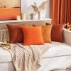 MIULEE Pack of 2 Orange Decorative Pillow Covers 16×16 Inch Soft Chenille Couch Throw Pillows Farmhouse Cushion Covers for Home Decor Sofa Bedroom Living Room(Rust)