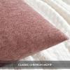MIULEE Pack of 2 Orange Decorative Pillow Covers 16×16 Inch Soft Chenille Couch Throw Pillows Farmhouse Cushion Covers for Home Decor Sofa Bedroom Living Room(Blush Pink)