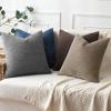 MIULEE Pack of 2 Orange Decorative Pillow Covers 16×16 Inch Soft Chenille Couch Throw Pillows Farmhouse Cushion Covers for Home Decor Sofa Bedroom Living Room(Dark Brown)