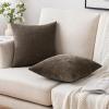 MIULEE Pack of 2 Orange Decorative Pillow Covers 16×16 Inch Soft Chenille Couch Throw Pillows Farmhouse Cushion Covers for Home Decor Sofa Bedroom Living Room(Brown)