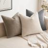 MIULEE Pack of 2 Orange Decorative Pillow Covers 16×16 Inch Soft Chenille Couch Throw Pillows Farmhouse Cushion Covers for Home Decor Sofa Bedroom Living Room(Dark Gray)