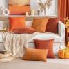 MIULEE Pack of 2 Orange Decorative Pillow Covers 16×16 Inch Soft Chenille Couch Throw Pillows Farmhouse Cushion Covers for Home Decor Sofa Bedroom Living Room(Rust)