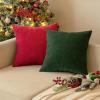 MIULEE Pack of 2 Orange Decorative Pillow Covers 16×16 Inch Soft Chenille Couch Throw Pillows Farmhouse Cushion Covers for Home Decor Sofa Bedroom Living Room(Red)