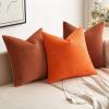 MIULEE Pack of 2 Orange Decorative Pillow Covers 16×16 Inch Soft Chenille Couch Throw Pillows Farmhouse Cushion Covers for Home Decor Sofa Bedroom Living Room(Bright Orange)