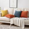 MIULEE Pack of 2 Orange Decorative Pillow Covers 16×16 Inch Soft Chenille Couch Throw Pillows Farmhouse Cushion Covers for Home Decor Sofa Bedroom Living Room(Burnt Orange)