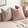 MIULEE Pack of 2 Orange Decorative Pillow Covers 16×16 Inch Soft Chenille Couch Throw Pillows Farmhouse Cushion Covers for Home Decor Sofa Bedroom Living Room(Blush Pink)