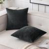 MIULEE Pack of 2 Orange Decorative Pillow Covers 16×16 Inch Soft Chenille Couch Throw Pillows Farmhouse Cushion Covers for Home Decor Sofa Bedroom Living Room(Black)