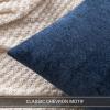 MIULEE Pack of 2 Orange Decorative Pillow Covers 16×16 Inch Soft Chenille Couch Throw Pillows Farmhouse Cushion Covers for Home Decor Sofa Bedroom Living Room(Navy Blue)