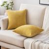 MIULEE Pack of 2 Orange Decorative Pillow Covers 16×16 Inch Soft Chenille Couch Throw Pillows Farmhouse Cushion Covers for Home Decor Sofa Bedroom Living Room(Mustard Yellow)