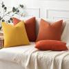 MIULEE Pack of 2 Orange Decorative Pillow Covers 16×16 Inch Soft Chenille Couch Throw Pillows Farmhouse Cushion Covers for Home Decor Sofa Bedroom Living Room(Goose Yellow)