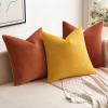 MIULEE Pack of 2 Orange Decorative Pillow Covers 16×16 Inch Soft Chenille Couch Throw Pillows Farmhouse Cushion Covers for Home Decor Sofa Bedroom Living Room(Goose Yellow)