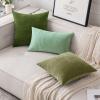 MIULEE Pack of 2 Orange Decorative Pillow Covers 16×16 Inch Soft Chenille Couch Throw Pillows Farmhouse Cushion Covers for Home Decor Sofa Bedroom Living Room(Moss Green)
