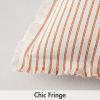MIULEE Pack of 2 Rust Pillow Covers 26×26 Inch Striped Farmhouse Couch Throw Pillow Covers with Fringe Chic Linen Decorative Cushion Eruo Sham for Sofa Living Room Bed Outdoor Home Decor(Rust)
