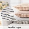 MIULEE Pack of 2 Rust Pillow Covers 26×26 Inch Striped Farmhouse Couch Throw Pillow Covers with Fringe Chic Linen Decorative Cushion Eruo Sham for Sofa Living Room Bed Outdoor Home Decor(Navy Blue)