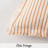 MIULEE Pack of 2 Rust Pillow Covers 26×26 Inch Striped Farmhouse Couch Throw Pillow Covers with Fringe Chic Linen Decorative Cushion Eruo Sham for Sofa Living Room Bed Outdoor Home Decor(Orange)