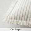 MIULEE Pack of 2 Rust Pillow Covers 26×26 Inch Striped Farmhouse Couch Throw Pillow Covers with Fringe Chic Linen Decorative Cushion Eruo Sham for Sofa Living Room Bed Outdoor Home Decor(Sage Green)