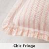 MIULEE Pack of 2 Rust Pillow Covers 26×26 Inch Striped Farmhouse Couch Throw Pillow Covers with Fringe Chic Linen Decorative Cushion Eruo Sham for Sofa Living Room Bed Outdoor Home Decor(Pink)