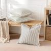 MIULEE Pack of 2 Rust Pillow Covers 26×26 Inch Striped Farmhouse Couch Throw Pillow Covers with Fringe Chic Linen Decorative Cushion Eruo Sham for Sofa Living Room Bed Outdoor Home Decor(Sage Green)